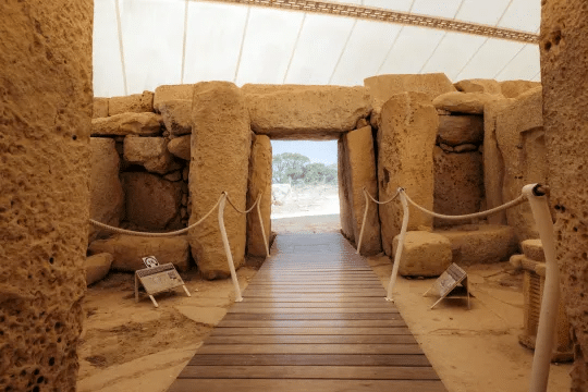 Make a beeline for the megalithic temples Ħaġar Qim (pictured) which are over 5000 years old (Picture: VisitMalta)