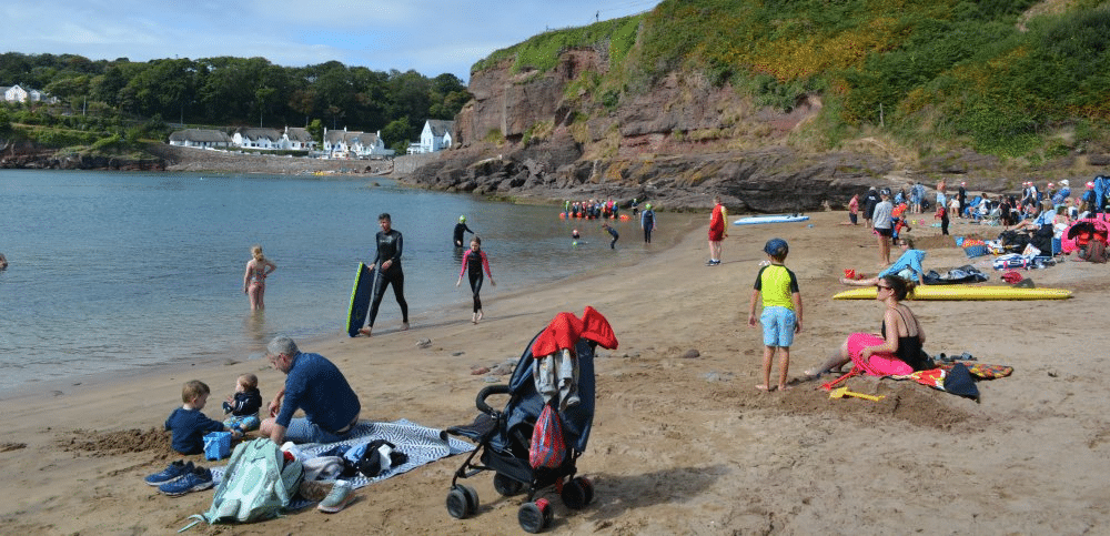 Counsellors Beach in Dunmore is a stunning cove beach nestled by two cliffs. Credit: Alamy