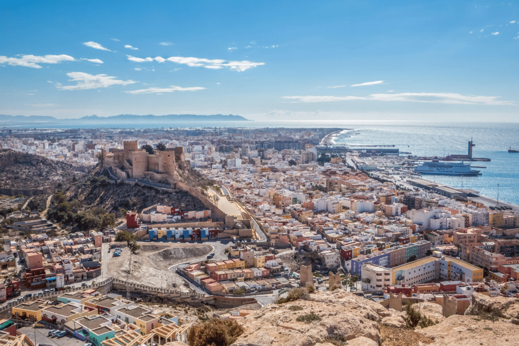 Almeria's fortress looms over the city from the top of a hill. Credit: Alamy