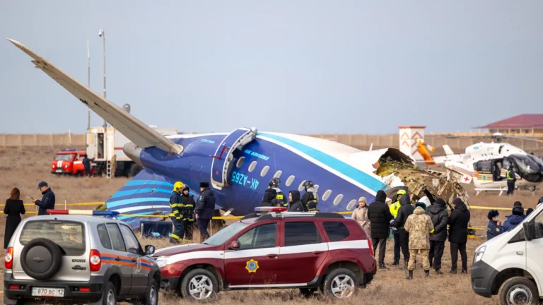 Part of the plane wreckage at the crash site